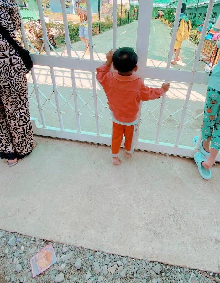 The modeling phase: We spent two days just watching the big kids leave school, pointing out their shoes.